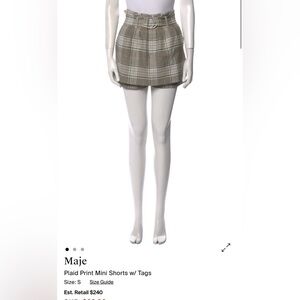 Maje Plaid Mini Skirt sz 36 NWT
